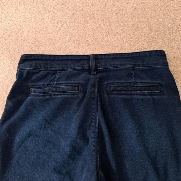 NYDJ Denim Teresa Trouser Jeans Womens Size 10 Blue Dark Wash Wide Leg - Picture 7 of 10